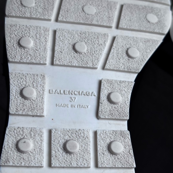 Balenciaga Race Runner - Black, Pink & Blue Slip On Sneakers - Picture 8 of 11